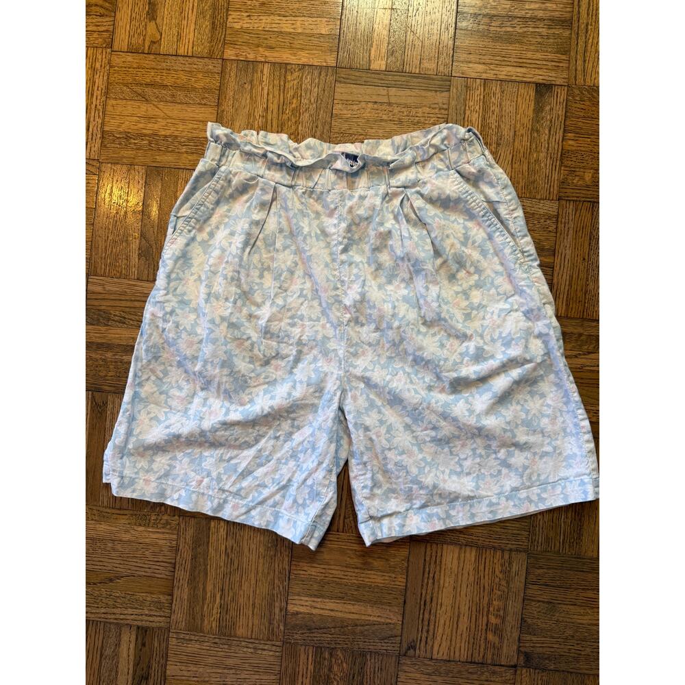 80s Brandon flower print high-waisted 100% cotton shorts